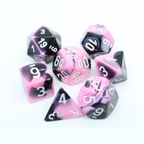 Gemini Black Pink with White Dice Set - Rollespilsterninger - Chessex